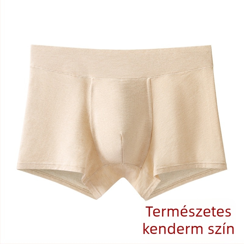 Varrat nélküli férfi kendervászon boxeralsó – lélegző, antibakteriális, gyorsan száradó, középmagas derekú