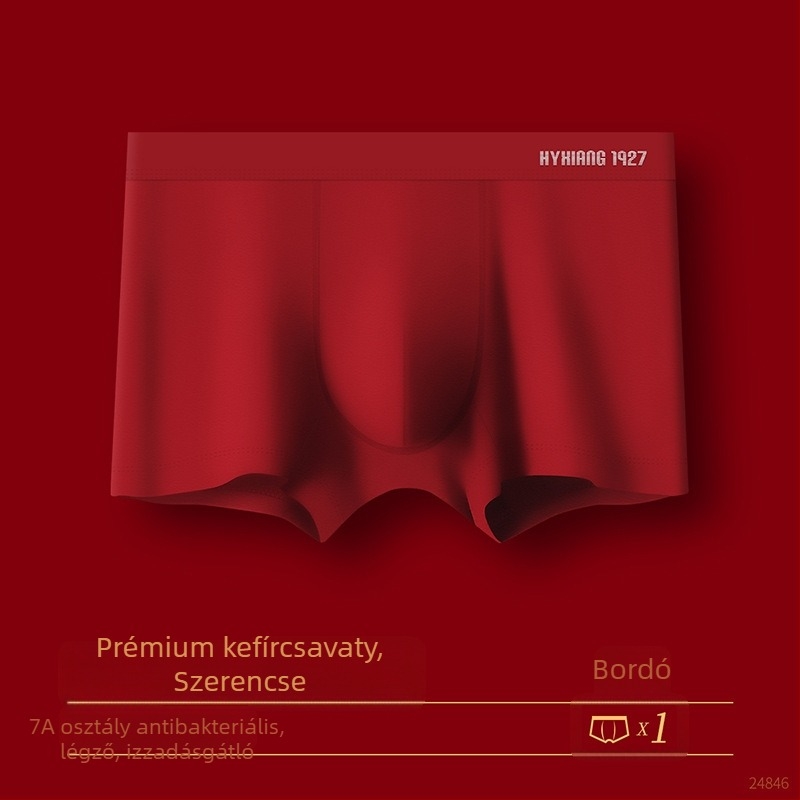Férfi pamut boxer, lélegző, kötött anyag, 90–95% pamut, egész éves viselésre