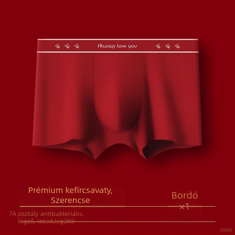 Férfi pamut boxer, lélegző, kötött anyag, 90–95% pamut, egész éves viselésre