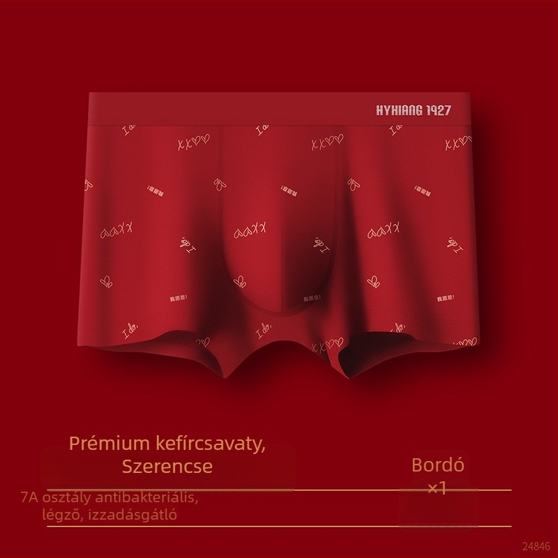 Férfi pamut boxer, lélegző, kötött anyag, 90–95% pamut, egész éves viselésre