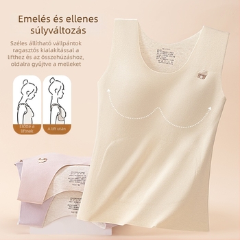 Őszi–téli lányoknak készült termos mellény integrált cups-szal (251–300 g/m2; 80–90% poliészter; egyszínű modell; 13–18 év)