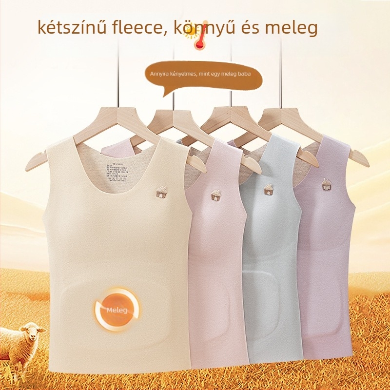 Őszi–téli lányoknak készült termos mellény integrált cups-szal (251–300 g/m2; 80–90% poliészter; egyszínű modell; 13–18 év)