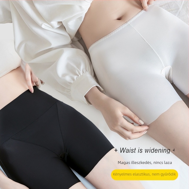 Női nylon boxer briefs középmagas derekú, pamut alátéttel a szemérem részen, sima szövés, 90% nylon, 2 az 1-ben dizájn