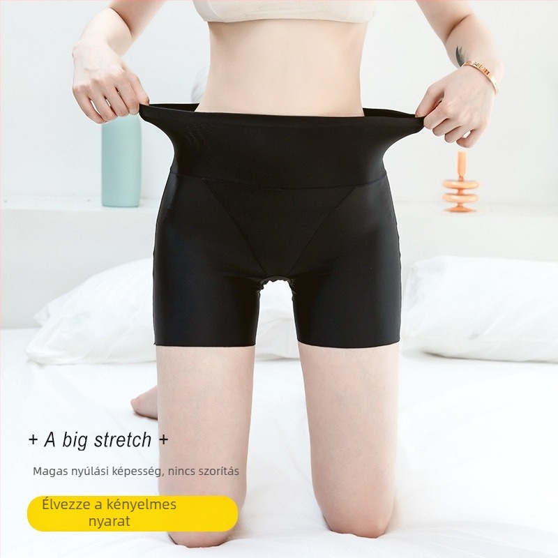 Női nylon boxer briefs középmagas derekú, pamut alátéttel a szemérem részen, sima szövés, 90% nylon, 2 az 1-ben dizájn