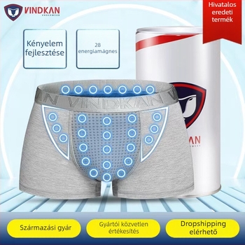 Férfi bevarrás nélküli boxeralsónemű viszkózból, lélegző, antibakteriális, infravörös mágneses rost a redőnél