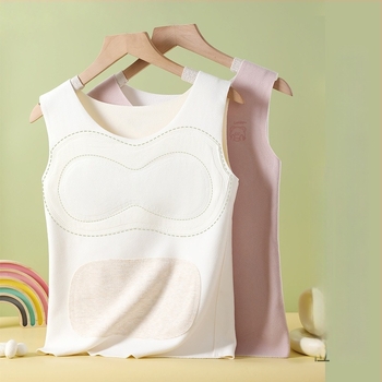 Termikus mellény lányoknak 7–12 éveseknek, beépített melltartó betéttel, dupla rétegű, vastag poliészter anyag