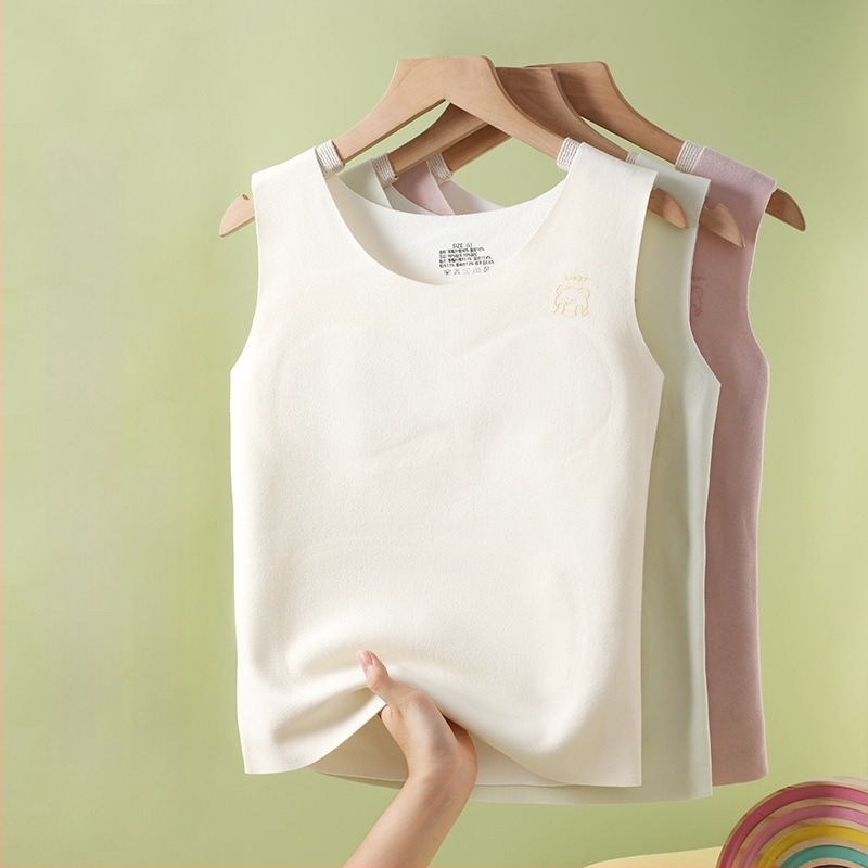 Termikus mellény lányoknak 7–12 éveseknek, beépített melltartó betéttel, dupla rétegű, vastag poliészter anyag