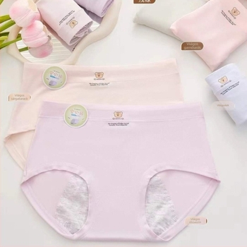 Hengyanmeng 3539 Női középtalajú menstruációs alsónemű, 50 darab, pamut, puha, szivárgásmentes, bőrbarát, kényelmes és légáteresztő