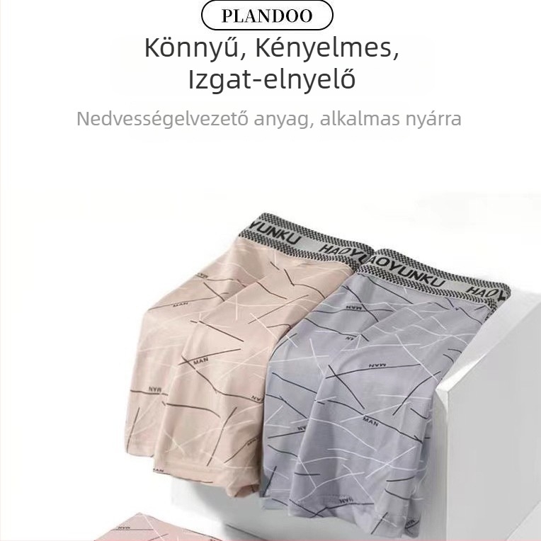 Férfi csíkos boxeralsónadrág középmagas derekú, lélegző és kényelmes, fiatal egyetemistáknak