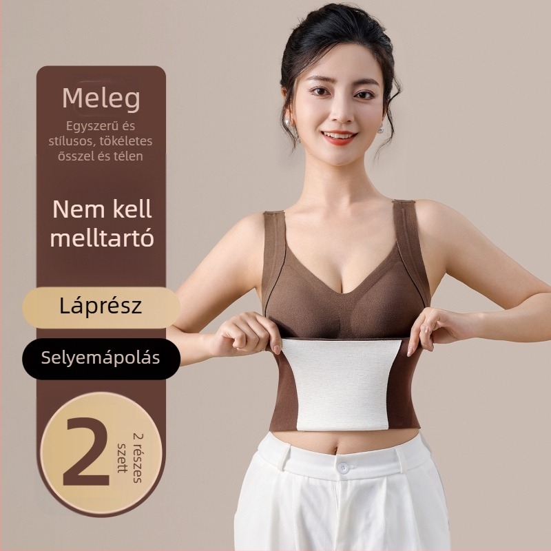 Női termosz mellény beépített melltartóval és párnával, fleece-béléssel, nylon anyagú; testformázó, melegen tartó, külső rétegként viselhető