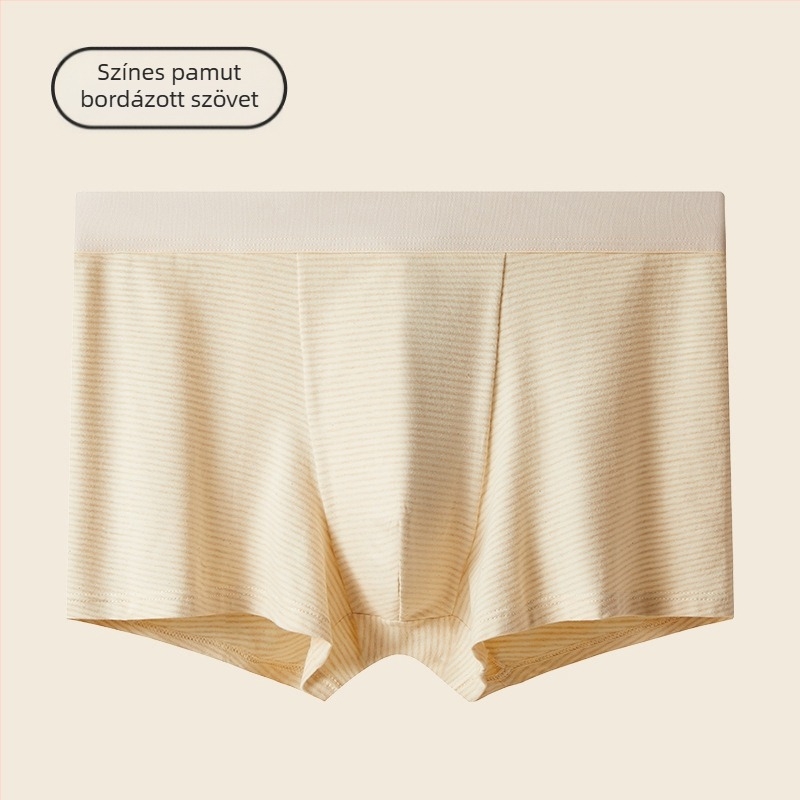 Férfi pamut boxeralsó, lélegző, antibakteriális, középmagas fazon