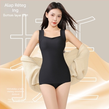Női nejlonból készült termikus felső beépített melltartóval és párnákkal a mellekhez, hátsó tartással, velúr bélés, antibakteriális, őszi-téli