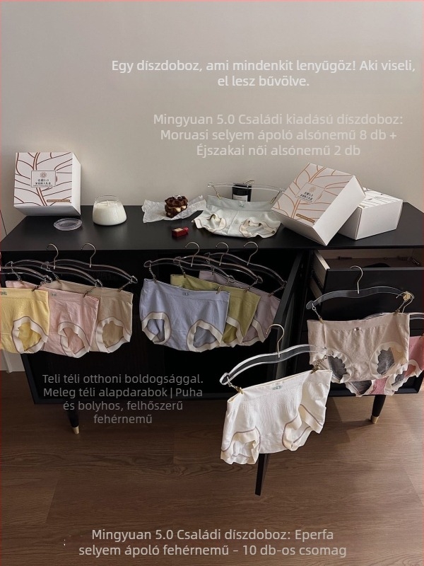 Női 5.0 középmagas derékú, lélegző menstruációs alsóneműk, 10 darabos készlet, pamut‑selyemprotein keverék, oldalsó szivárgás elleni védelem, kényelmes