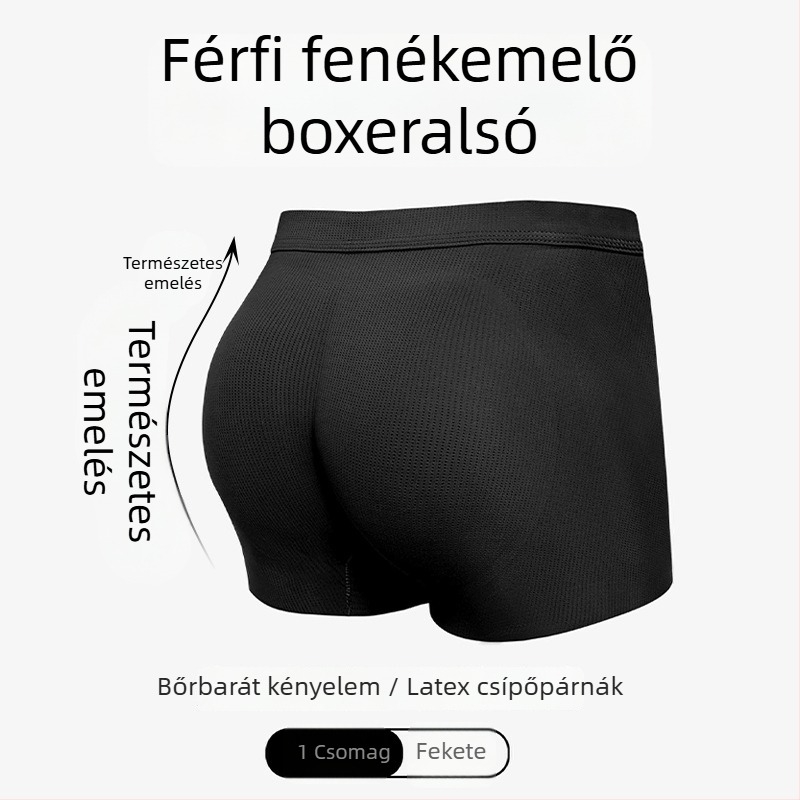 Férfiaknak tervezett varrat nélküli alsónemű fenéknövelő párnával, jégselyem anyagú, kerékpáros alsónemű, barack alakú csípő