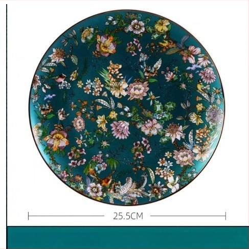 Jun Porcelán csontporcelán négy darabos étkészlet, kerek forma, virágmintázat, mikrohullámú sütőbe tehető