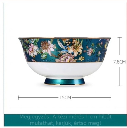 Jun Porcelán csontporcelán négy darabos étkészlet, kerek forma, virágmintázat, mikrohullámú sütőbe tehető