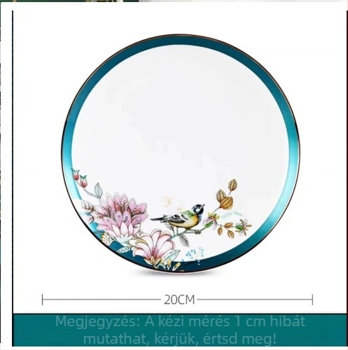 Jun Porcelán csontporcelán négy darabos étkészlet, kerek forma, virágmintázat, mikrohullámú sütőbe tehető