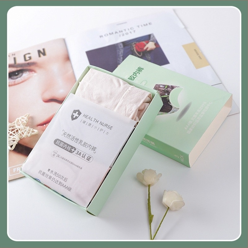 Női varrat nélküli latex alsónemű pamut béléssel, középmagas derék, lélegző jacquard szövet