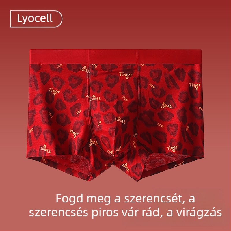 Férfi boxeralsó, lélegző Lyocell anyagból, kötött, virágos mintázat, középmagas derekú, belső réteg viscóz 90–95%