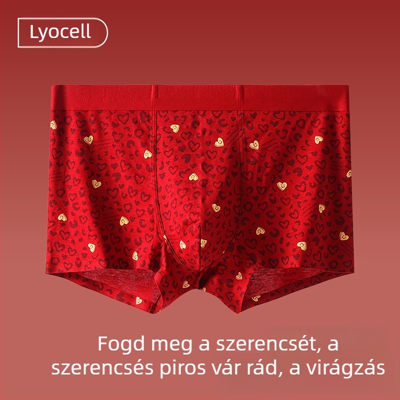 Férfi boxeralsó, lélegző Lyocell anyagból, kötött, virágos mintázat, középmagas derekú, belső réteg viscóz 90–95%