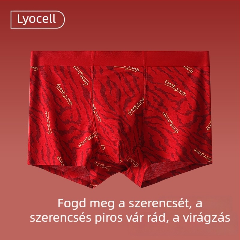 Férfi boxeralsó, lélegző Lyocell anyagból, kötött, virágos mintázat, középmagas derekú, belső réteg viscóz 90–95%