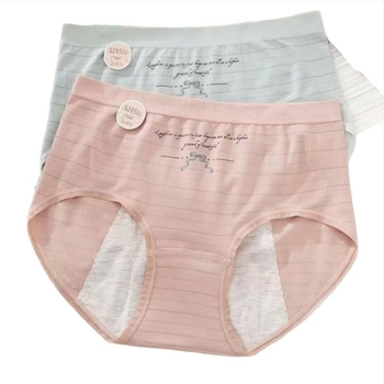 Női menstruációs, szivárgásmentes, varrat nélküli, magas derekú alsónemű; anyag: regenerált cellulóz rost (75,6%), ágyéknál: viszkóz (100%)