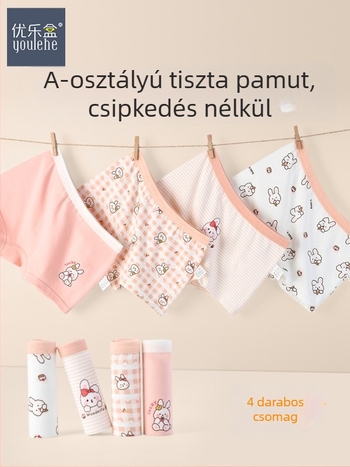 Gyerekeknek készült pamut boxeralsó lányoknak, tavasz–nyár