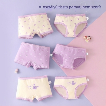 Gyerekeknek pamut alsónemű lányoknak – közepes derekú, kényelmes, nyomás nélkül, 3–8 éveseknek