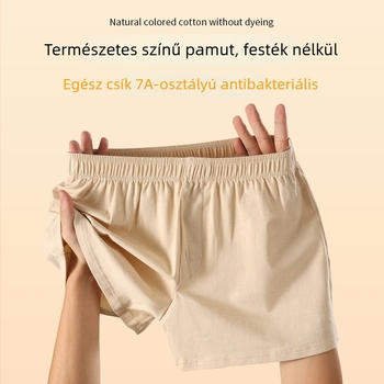 Pamut férfi boxer brief, lélegző, laza szabás, középmagas derekú, plusz méret