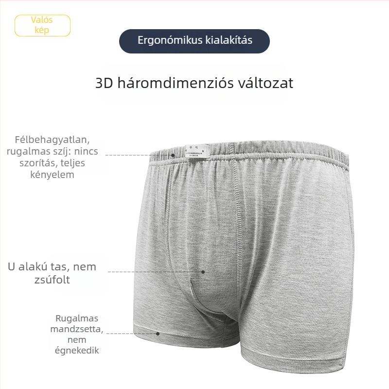 Férfi boxer alsó modal pamutból, lélegző és tartós, nagy méret