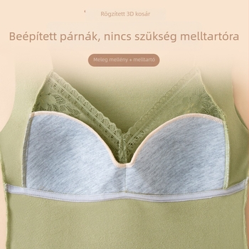 Női melegítő mellény fleece-belelt, beépített melltartóval és mellkas párnával