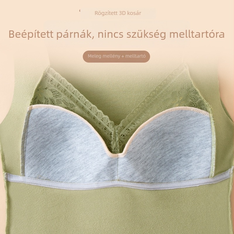 Női melegítő mellény fleece-belelt, beépített melltartóval és mellkas párnával