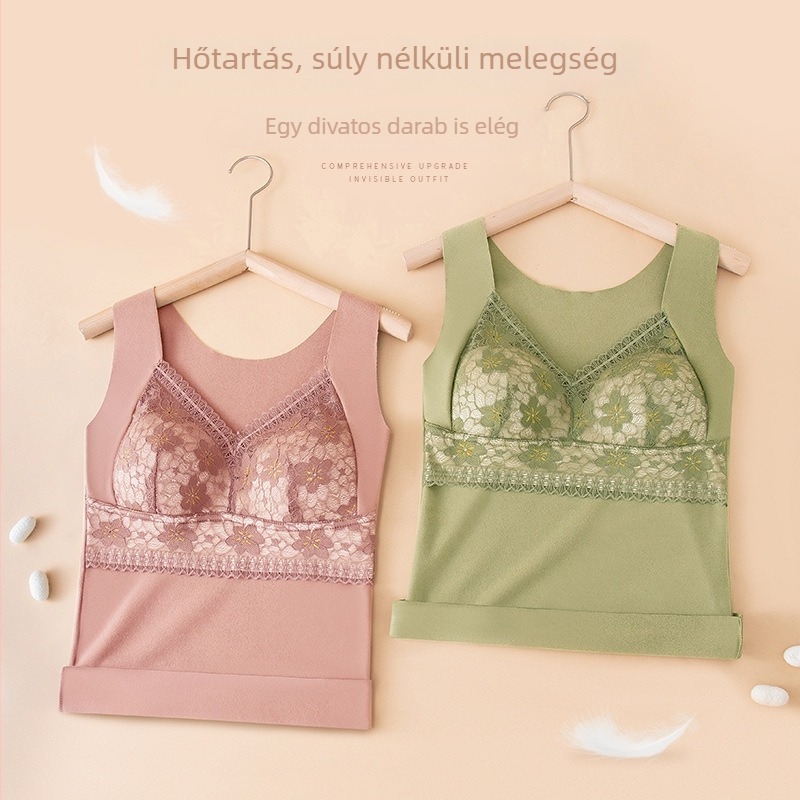 Női melegítő mellény fleece-belelt, beépített melltartóval és mellkas párnával