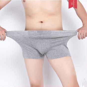 Plusz méretű férfi pamut alsónemű, piros, magas derekú boxer