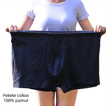 Plusz méretű férfi pamut alsónemű, piros, magas derekú boxer