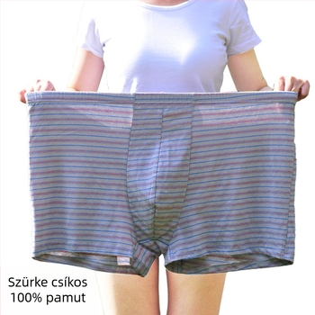 Plusz méretű férfi pamut alsónemű, piros, magas derekú boxer