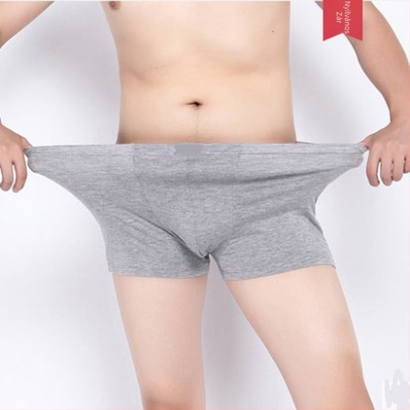 Plusz méretű férfi pamut alsónemű, piros, magas derekú boxer