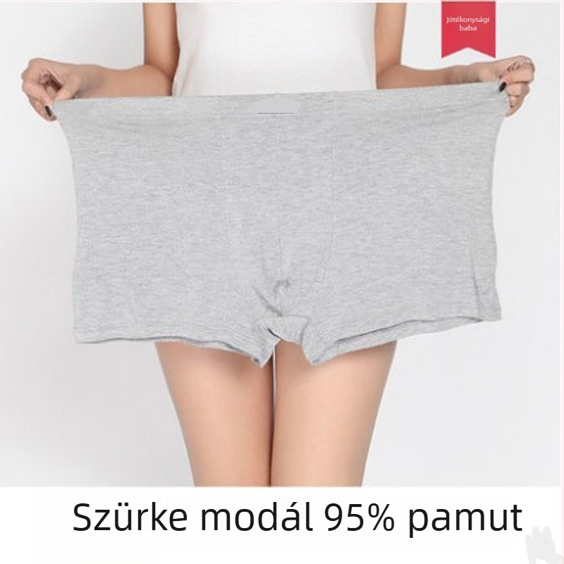 Plusz méretű férfi pamut alsónemű, piros, magas derekú boxer