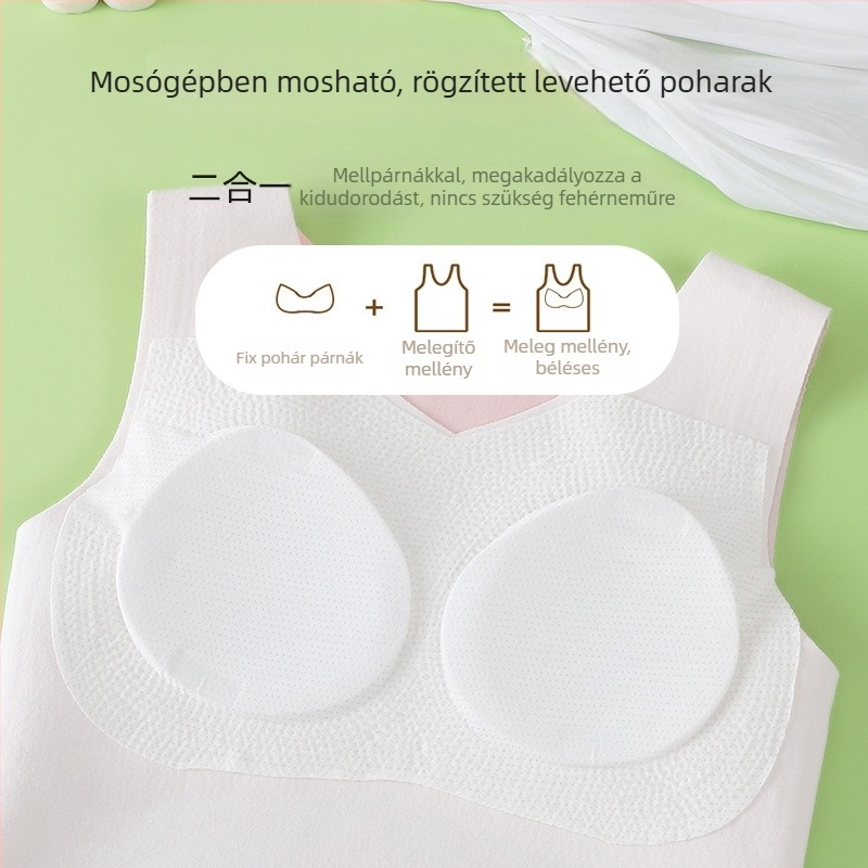 Őszi–téli velúr béléses termo mellény lányoknak, középiskolás korosztálynak