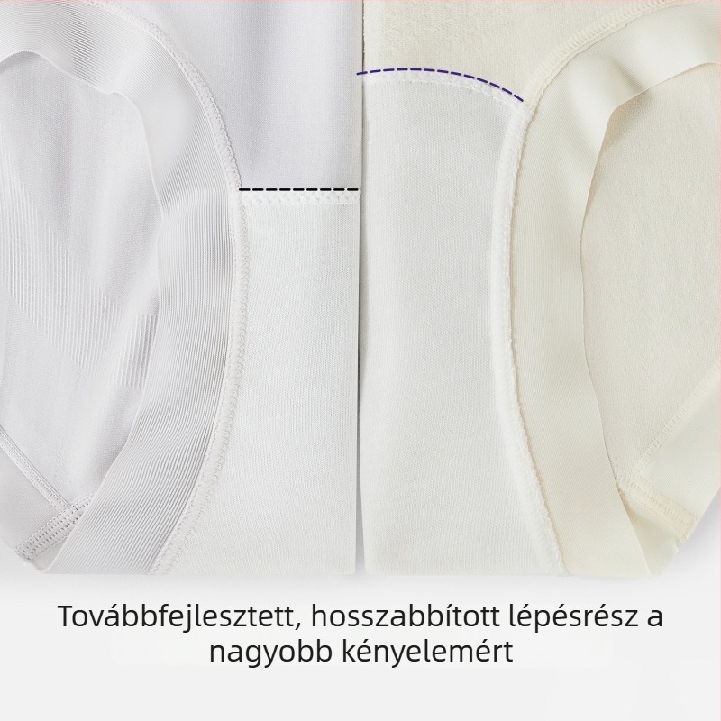 Női varrat nélküli alsónemű, magas derékkal, ultraelasztikus, antibakteriális, hosszított fazon, pamut belső betét