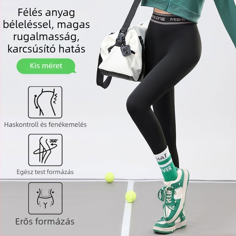 Shark Pants: Női magas derekú jóga nadrághoz, popsieremelés, nylonból, belső fleece, magas rugalmasság, szoros fazon