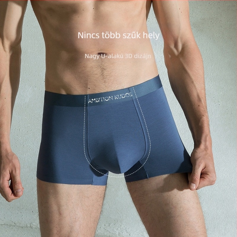 Férfi seamless modal boxer brief, antibakteriális, középmagas derekú, csípőrészen mulberry selyem bélés