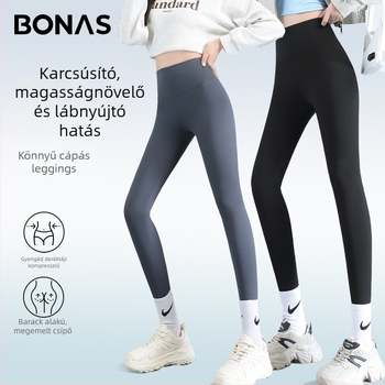 Bonas női Shark Pants - magas derekú, hasformázó, feneket emelő fitnesz jóga nadrág, crop szabás, nyár–tavasz–ősz