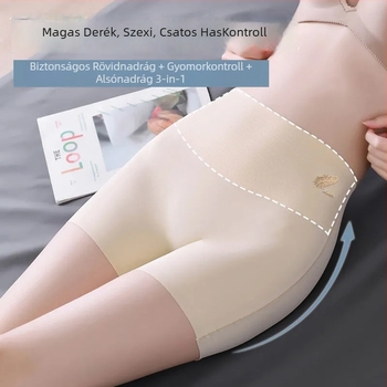 Női formázó alsó, ice silk varrás nélküli boxer, magas derekú, 80% nylon, ágyék alj 90% pamut