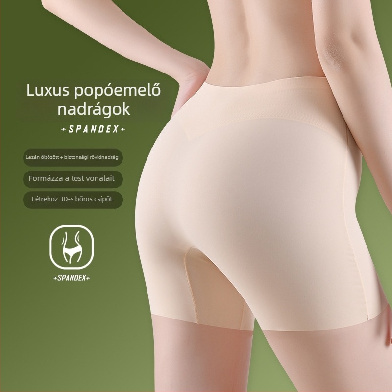 Női formázó alsó, ice silk varrás nélküli boxer, magas derekú, 80% nylon, ágyék alj 90% pamut