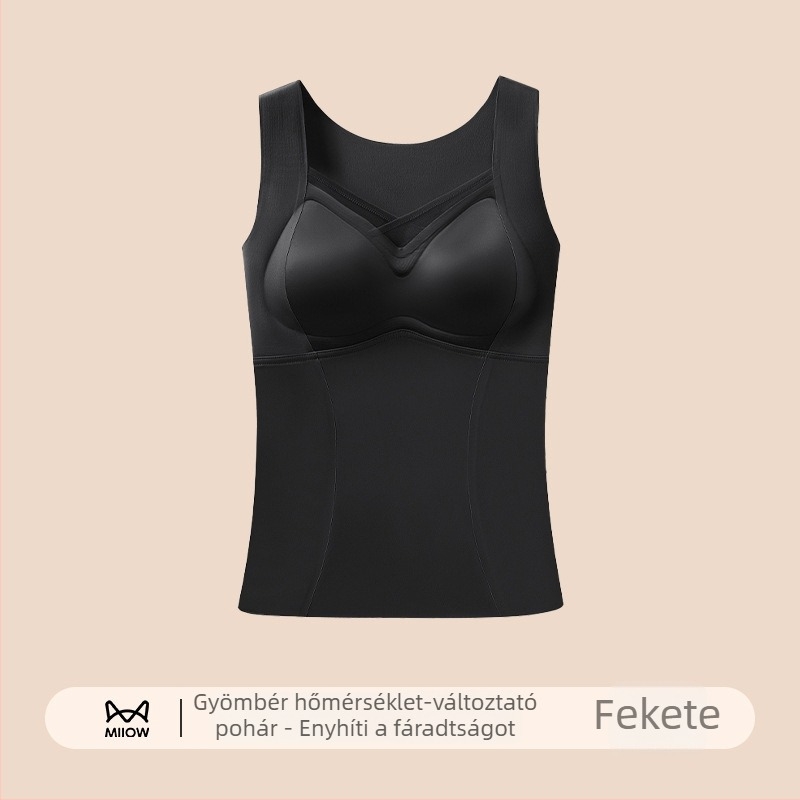 Női őszi–téli melegítő felső beépített melltámasz és kapucnival, V-nyakú, nylon, 2025