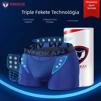 Férfi modal kötött boxeralsó, középmagas derékrész, lélegző és antibakteriális, ágyék részen infravörös mágnes rostos bélés
