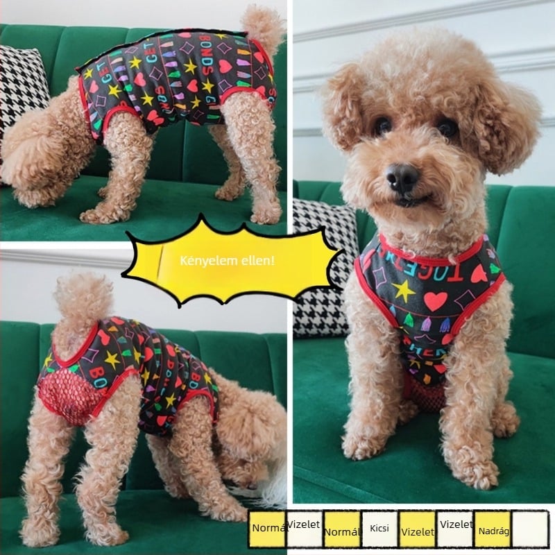 Pamut egyrészes kutya alsónemű nőstény Bichon/Teddy