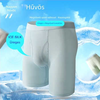 Férfiak anti-dörzsölés sport boxer briefs, lélegző ice silk anyag, hosszított fazon