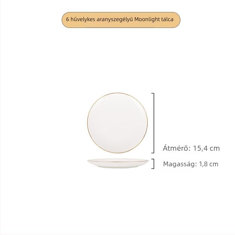 Csontporcelán étkészeti tányér, kör alakú, >36% csontporcelán, logónyomás elérhető, mikrohullámú sütőben nem használható